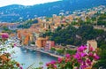 Panoramic view of French Riviera near town of Villefranche-sur-Mer, Menton, Monaco Monte Carlo, CÃÂ´te d`Azur, French Riviera, Fra Royalty Free Stock Photo