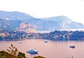 Panoramic view of French Riviera near town of Villefranche-sur-Mer, Menton, Monaco Monte Carlo,CÃÂ´te d`Azur,French Riviera,France Royalty Free Stock Photo