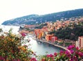 Panoramic view of French Riviera near town of Villefranche-sur-Mer, Menton, Monaco Monte Carlo, CÃÂ´te d`Azur, French Riviera, Fr Royalty Free Stock Photo