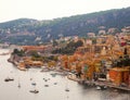 Panoramic view of French Riviera near town of Villefranche-sur-Mer,Menton, Monaco Monte Carlo,CÃÂ´te d`Azur,French Riviera, France Royalty Free Stock Photo