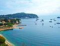 Panoramic view of French Riviera near town of Villefranche-sur-Mer, Menton, Monaco Monte Carlo, Cote d`Azur, French Riviera, Royalty Free Stock Photo