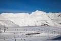 Panoramic view of French ski resort in sunny winter day, Les Arcs Royalty Free Stock Photo