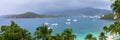 Panoramic view of Frenchman`s Cove in St. Thomas, United States Virgin Islands.