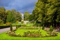 Panoramic view of Frogner Park, Frognerparken, in northwestern district of Oslo, Norway Royalty Free Stock Photo