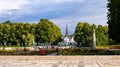 Panoramic view of Frogner Park, Frognerparken, in northwestern district of Oslo, Norway Royalty Free Stock Photo