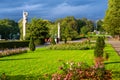 Panoramic view of Frogner Park, Frognerparken, in northwestern district of Oslo, Norway Royalty Free Stock Photo