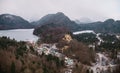 Panoramic view on Fussen town in Germany Royalty Free Stock Photo