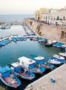 Panoramic view of Gallipoli harbour,Italy Royalty Free Stock Photo