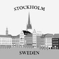 Panoramic view of the Gamla Stan. Stockholm, Sweden Royalty Free Stock Photo