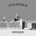 Panoramic view of the Gamla Stan. Stockholm, Sweden Royalty Free Stock Photo