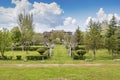 Panoramic view of the gardens of the Palace of the Dukes of Alba. Piedrahita Spain