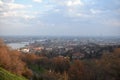 Panoramic view from Gellert Hill over Budapest Royalty Free Stock Photo