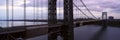 Panoramic view of George Washington Bridge over Hudson River from New York City, NY