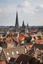 Panoramic view of Ghent. Belgium Royalty Free Stock Photo