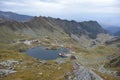Panoramic view of glacial Lake Balea with Transfagarasan road Royalty Free Stock Photo