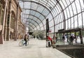 Panoramic view on glass roof of Strasbourg`s railway station