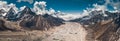 Panoramic view in the Gokyo Lakes region. Nepal. Royalty Free Stock Photo