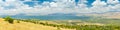Panoramic View Of Golan Heights and the Galilee and  The Sea of Galilee,  also called Lake Tiberias, Kinneret or Kinnereth Royalty Free Stock Photo