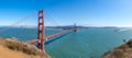 Panoramic view of Golden Gate Bridge in San Francisco, California Royalty Free Stock Photo