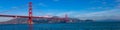 Panoramic View of the Golden Gate Bridge in San Francisco, California Royalty Free Stock Photo