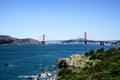 Panoramic View of the Golden Gate Bridge in San Francisco, California Royalty Free Stock Photo