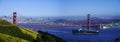 Panoramic view of Golden Gate Bridge, San Francisco Royalty Free Stock Photo