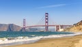 Panoramic view of Golden Gate Bridge, San Francisco. Royalty Free Stock Photo