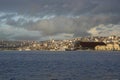 View of Golden Horn at sunset from Balat district in Istanbul, Turkey Royalty Free Stock Photo