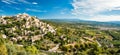 Panoramic view of Gordes and landscape in France Royalty Free Stock Photo