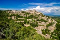 Panoramic view of Gordes and landscape - France Royalty Free Stock Photo