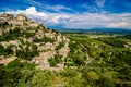 Panoramic view of Gordes and landscape - France Royalty Free Stock Photo