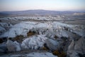 Panoramic view of Goreme valley at sunset.