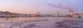 Panoramic view of the Gothenburg harbor at winter..