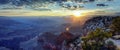 Panoramic view of Grand Canyon at sunrise Royalty Free Stock Photo