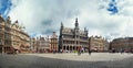 Panoramic view of the Grand Place in Brussels, Belgium. Royalty Free Stock Photo