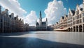 Panoramic view of the Grand Place in Brussels, Belgium. Generative AI Royalty Free Stock Photo