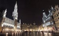 Panoramic View of Grand Place in Brussels Royalty Free Stock Photo