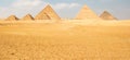 Panoramic view of Great Egyptian pyramids in Giza, Egypt Royalty Free Stock Photo
