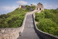 Panoramic view of Great Wall of China at Badaling in the mountains in the north of the capital Beijing. Royalty Free Stock Photo