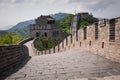 Panoramic view of Great Wall of China at Badaling in the mountains in the north of the capital Beijing. Royalty Free Stock Photo