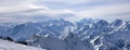 Panoramic view on Greater Caucasus from Elbrus Royalty Free Stock Photo