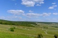 Panoramic view on green premier cru champagne vineyards in village Hautvillers near Epernay, Champange, France Royalty Free Stock Photo