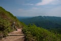 Panoramic view on green slopes around Mount Kurodake