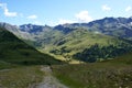 A panoramic view on a green valley in Roburent, Piedmont Italy Royalty Free Stock Photo