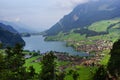 Panoramic view of Grindelwald Village, Switzerland Royalty Free Stock Photo