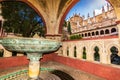 Cloister of the Monastery of Guadalupe, in Caceres Royalty Free Stock Photo