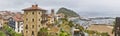 Panoramic view of guetaria with harbor and village. Euskadi Royalty Free Stock Photo