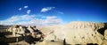 Panoramic view of the Guge Dynasty in the soil forest of Zada, Tibet