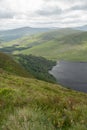 Panoramic view of The Guinness Lake Lough Tay - a movie and series location, such as Vikings. Close to Dunlin City Royalty Free Stock Photo