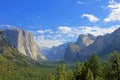 Panoramic view of Half Dome, El Capitan and other mountains in the Yosemite National Park, California, USA Royalty Free Stock Photo